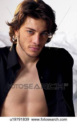 Waist-Up, One Person, Close-Up, One Young Man Only, Individuality, Sheet View Large Photo Image Stock Photo - Waist-Up, One Person, Close-Up, One Young Man Only, Individuality, Sheet. Fotosearch