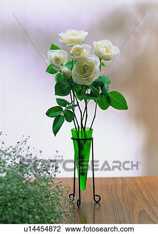 Stock Image - , plant, flower, rose, vase, leaf. Fotosearch