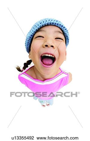 Stock Image - Asian Ethnicity, Child, Casual Clothing, Black Hair, 3-4 Years. Fotosearch