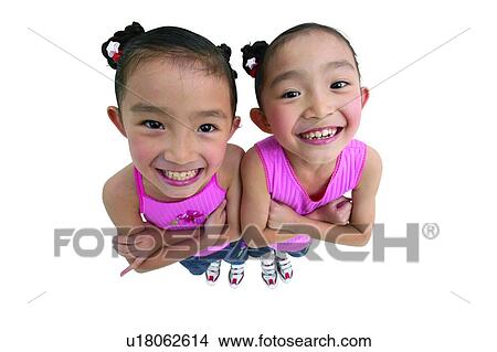 Picture - Child, Arms Crossed, Casual Clothing, Brown Hair, Asian Ethnicity, Children Only, 3-4 Years. Fotosearch