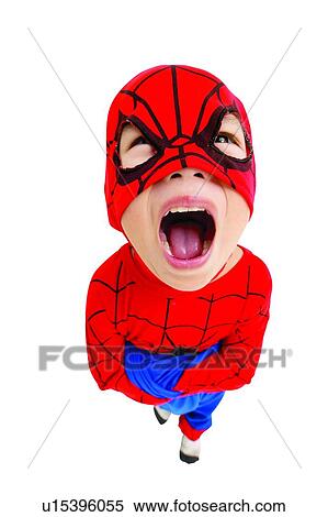 Stock Photography - One Person, Child, Indoor, Portrait, Costume, White Background. Fotosearch