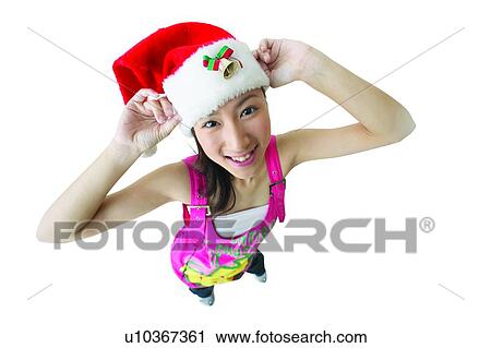 Stock Image - Casual Clothing, Clipping Path, Cheerful, Asian Ethnicity. Fotosearch