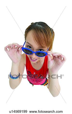 Stock Photo - Casual Clothing, Smiling, Toothy Smile, Brown Hair, Posing, White Background. Fotosearch