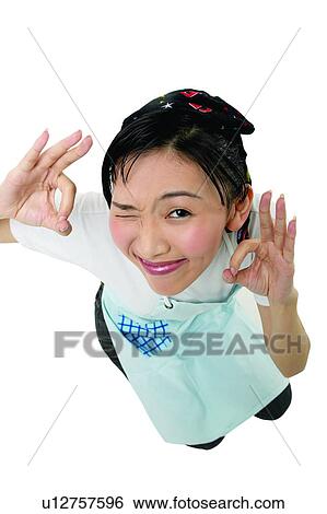 Cheerful, Apron, Casual Clothing, Black Hair, Asian Ethnicity, Agreement View Large Photo Image Stock Photograph - Cheerful, Apron, Casual Clothing, Black Hair, Asian Ethnicity, Agreement. Fotosearch