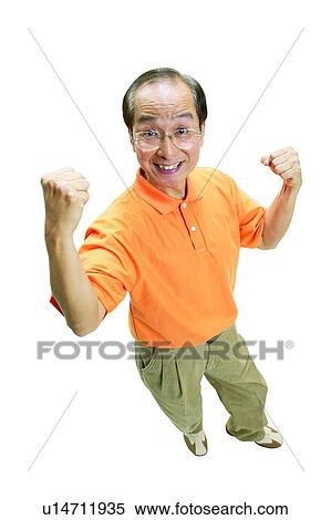 Clipping Path, Casual Clothing, One Person, Arms Raised, Smiling, Asian Ethnicity View Large Photo Image Stock Photography - Clipping Path, Casual Clothing, One Person, Arms Raised, Smiling, Asian Ethnicity. Fotosearch
