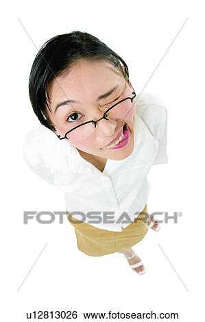 Stock Photograph - Close-Up, Black Hair, Clipping Path, Casual Clothing, Button Down Shirt, Asian Ethnicity. Fotosearch