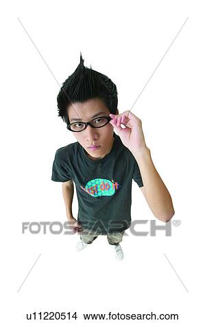 Picture - Eyeglasses, Focus Faces, Human Finger, Holding, Standing. Fotosearch