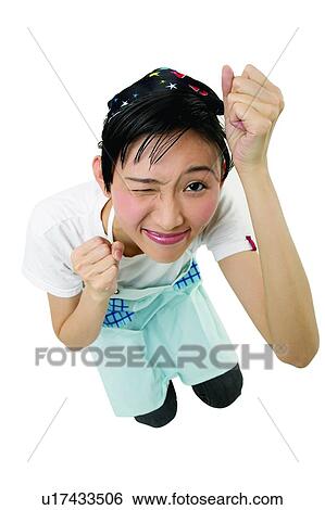 Stock Photograph - Human Face, Asian Ethnicity, Young Adult, Black Hair, Focus Faces, Clipping Path. Fotosearch