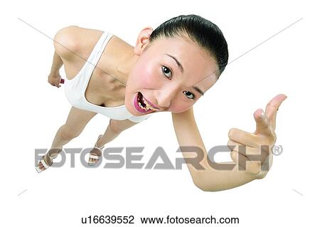 Stock Image - Indoor, Clipping Path, Standing, Laughing, Focus Faces, Cut Out. Fotosearch