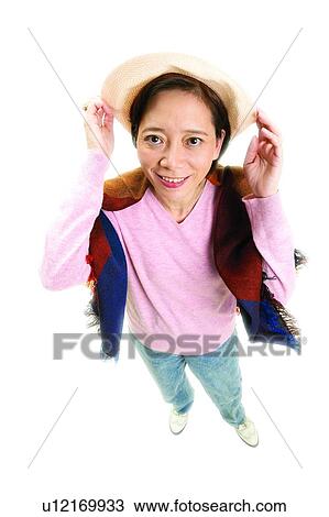 Portrait, Lifestyles, Happiness, Looking Up, Clipping Path View Large Photo Image Stock Image - Portrait, Lifestyles, Happiness, Looking Up, Clipping Path. Fotosearch
