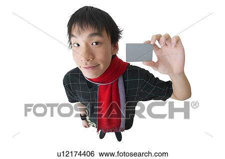 Stock Photograph - Close-Up, Rectangle, Asian Ethnicity, Standing, Facial Expression. Fotosearch