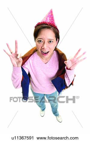 Stock Image - Asian Ethnicity, Casual Clothing, Brown Hair, Agreement. Fotosearch