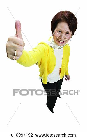 Stock Image - Asian Ethnicity, Cheerful, Casual Clothing, Brown Hair, Agreement. Fotosearch