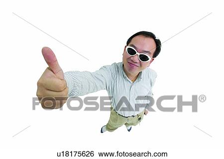 Stock Photograph - Success, Communication, Human Thumb, Agreement, Cut Out. Fotosearch