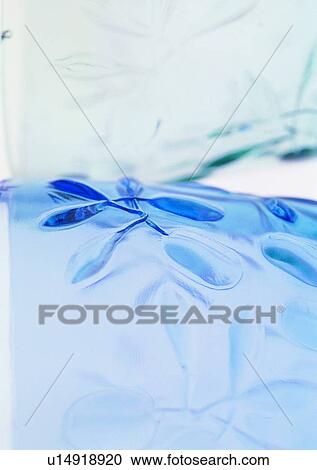 Stock Image - glass, tableware, blue, close-up, carve. Fotosearch
