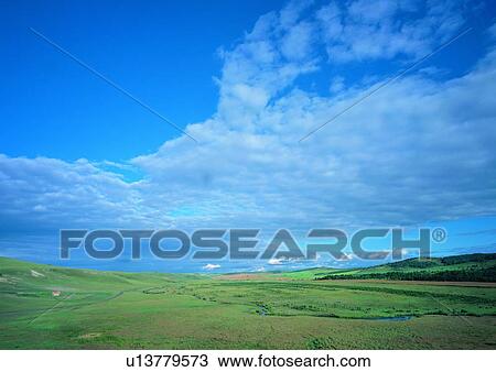Blue, Cloud, Day, Field, Grassy View Large Photo Image Stock Image - Blue, Cloud, Day, Field, Grassy. Fotosearch
