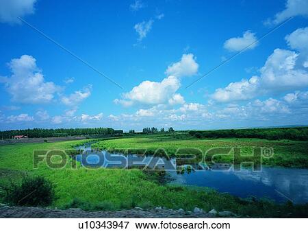 Sky, Shrubbery, Outdoor, Water, Reflection View Large Photo Image Stock Photo - Sky, Shrubbery, Outdoor, Water, Reflection. Fotosearch