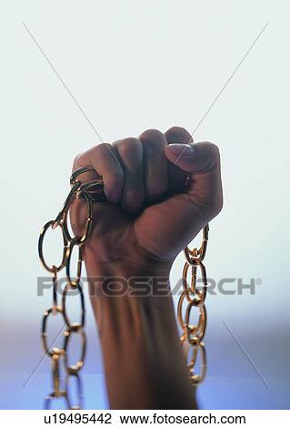 Stock Image - chain, hand, fist, finger, control. Fotosearch