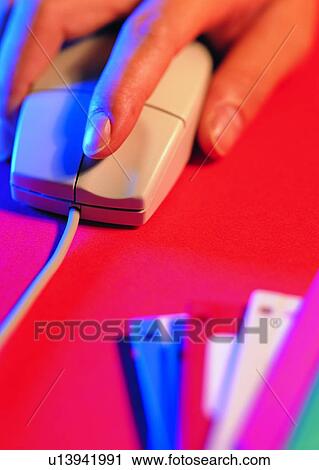 Stock Image - mouse, finger, hand, disks, floppy, fingernail. Fotosearch