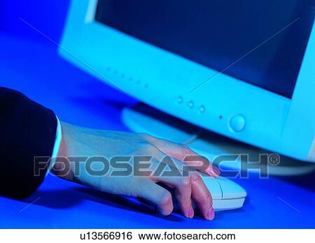 Stock Photograph - light, hand, indoor, working, mouse, object, computer. Fotosearch