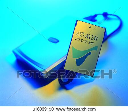 Stock Image - CD-ROM drive, lap-top, computer, notebook. Fotosearch