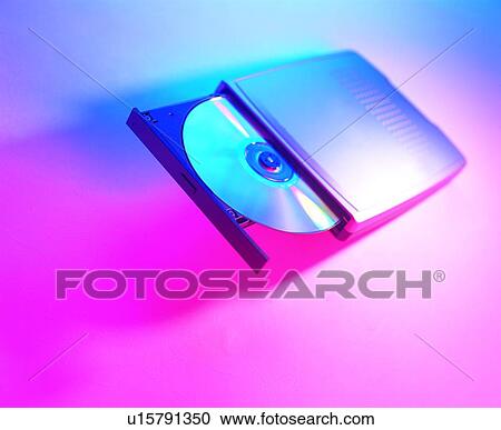 Stock Image - office, CD-ROM drive, CD-ROM, disc. Fotosearch