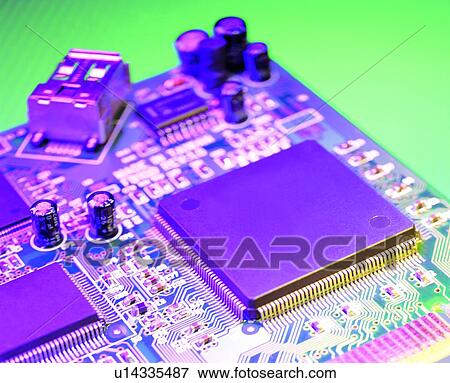 Stock Photo - office, computer, motherboard, circuit. Fotosearch