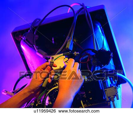 Stock Photograph - office, hand, lead, wire. Fotosearch