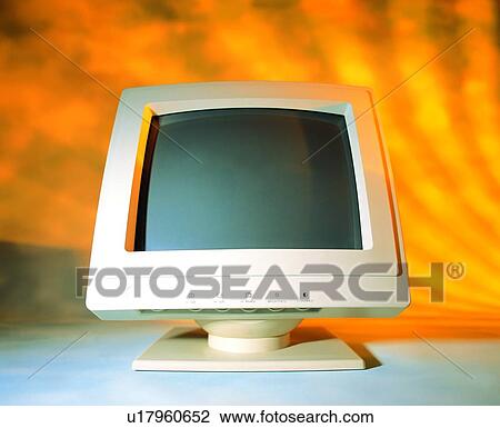 Stock Image - office, monitor, computer, CRT. Fotosearch