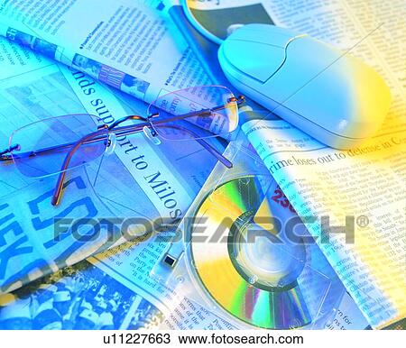 office, mouse, glasses, newspaper View Large Photo Image Stock Image - office, mouse, glasses, newspaper. Fotosearch