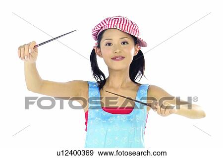 Casual Clothing, Asian Ethnicity, Brown Hair, Body Language, Baseball Cap, Apron View Large Photo Image Stock Photo - Casual Clothing, Asian Ethnicity, Brown Hair, Body Language, Baseball Cap, Apron. Fotosearch
