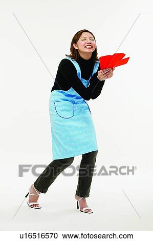 Stock Image - Casual Clothing, Luck, Brown Hair, Jeans, Toothy Smile, Excitement, Playing Cards. Fotosearch