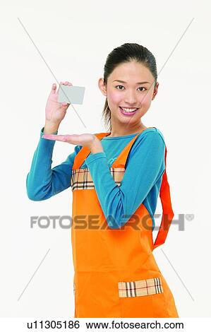 Clipping Path, Asian Ethnicity, Casual Clothing, Brown Hair, Body Language, Apron View Large Photo Image Stock Photograph - Clipping Path, Asian Ethnicity, Casual Clothing, Brown Hair, Body Language, Apron. Fotosearch