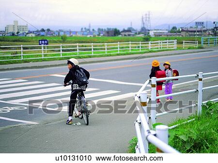 intersection, roadside, child, children, girl, bike, bicycle View Large Photo Image Stock Image - intersection, roadside, child, children, girl, bike, bicycle. Fotosearch