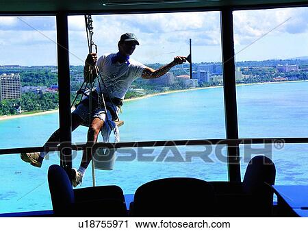 Stock Image - sunny, brush, ocean, sky, window, jump. Fotosearch