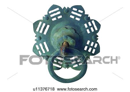 Stock Photo - doorknob, Chinese, antique, object, tradition, Asia. Fotosearch