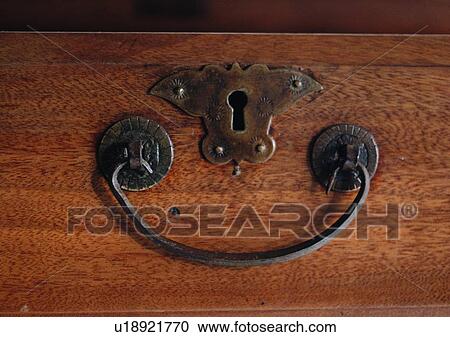Stock Image - In The Old Days, Antique, Storage, Keyhole, Metallic, One Object. Fotosearch
