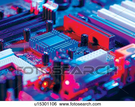 Stock Photograph - equipment, boards, electronic, cpu, circuit, circuit board, dots. Fotosearch