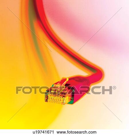 Stock Image - lan, electronic, lead, object, indoor, accessories. Fotosearch