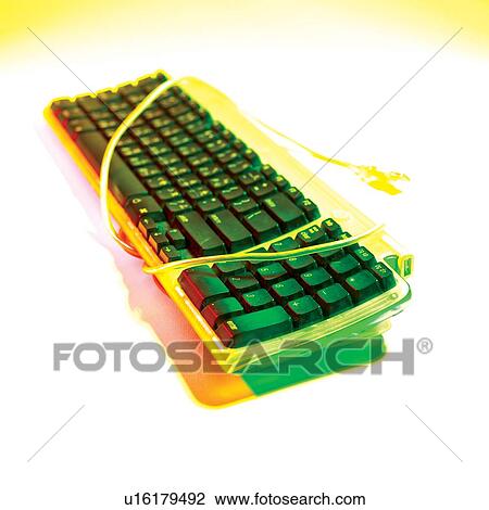 Stock Image - square, close-up, computer, cord. Fotosearch
