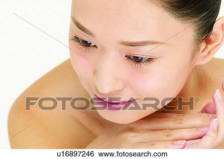 Stock Photograph - Close-Up, Head And Shoulders, Beauty, Looking Away. Fotosearch