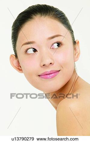 Indoor, Black Hair, One Person, Curiosity View Large Photo Image Stock Photo - Indoor, Black Hair, One Person, Curiosity. Fotosearch