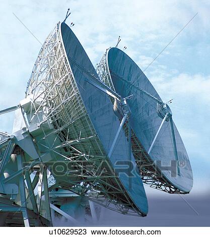 Stock Image - blue, broadcast, antenna. Fotosearch