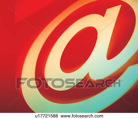 Stock Photo - symbolic, close-up, computer sign, at the rate of, email. Fotosearch