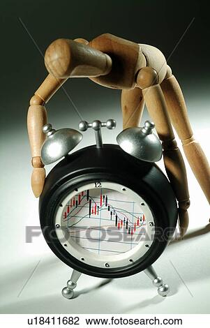 Stock Image - Art Product, Doll, Close-Up, Carving, Alarm Clock. Fotosearch
