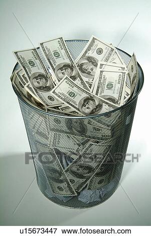 Close-Up, Currency, Full, Garbage, Garbage Bin View Large Photo Image Stock Photo - Close-Up, Currency, Full, Garbage, Garbage Bin. Fotosearch