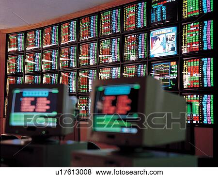 Stock Photo - pixels, monitor, stock market, electronic device, graphic, numerals, computer. Fotosearch