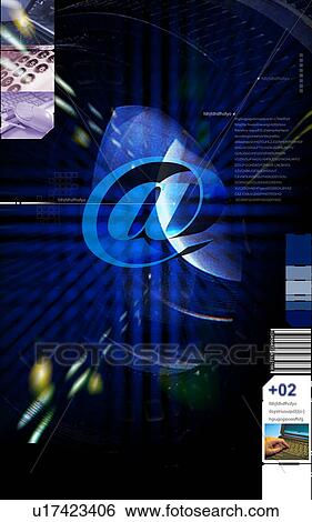 Internet symbol superimposed on a black background View Large Photo Image Stock Photograph - Internet symbol superimposed on a black background. Fotosearch