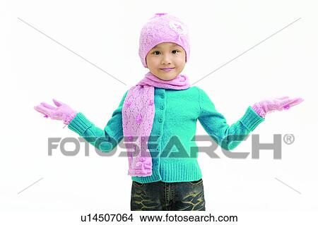 Picture - Close-Up, Arm Outstretched, Child, Body Language, Asian Ethnicity, 4-5 Years. Fotosearch