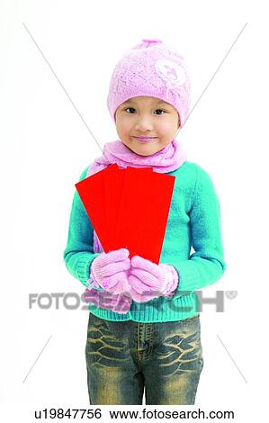 Stock Photograph - Close-Up, Asian Ethnicity, Child, Cards, Body Language, 4-5 Years. Fotosearch